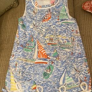 Lilly Pulitzer nautical shift dress with rope detail girls size 5